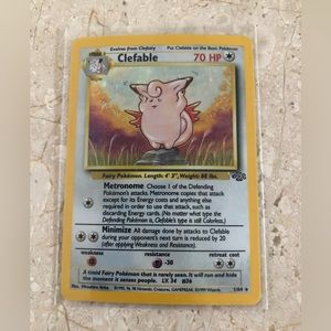 1990’s vintage holo Clefable Pokémon card 1/64